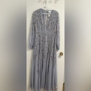 Modest Long Sleeve Maxi Embellished Lilac Gown